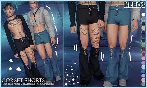 Queer Sims 4 Cc, Kleos Sims, Sims 4 Guide, Corset Shorts, Floral Ruffle Dress, Sims 4 Cc Finds, Ts4 Cc, Baggy Pant, Sims 4 Custom Content