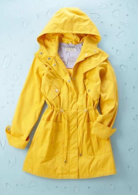 STEVE MADDEN Cinch Waist Anorak for the rainy days... Yellow Rain Coat, Moda Ulzzang, Raincoat Outfit, Yellow Raincoat, Coat Outfit, Zooey Deschanel, Raincoats For Women, Rain Coat, Kids Coats