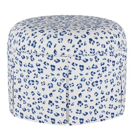 Everly Quinn Eiland 25" Round Animal Print Cocktail Ottoman | Wayfair Skirted Ottoman, Sunroom Dining, Skyline Furniture, Leopard Print Fabric, Animal Print Fabric, Round Ottoman, Cocktail Ottoman, Furniture Factory, Upholstered Storage