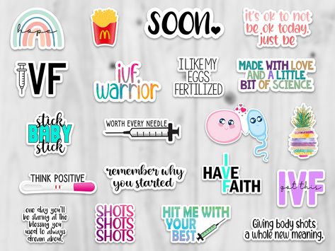 IVF Sticker Pack | Infertility Planner | Fertility Journal | Gifts | Calendar | IVF Got This | Care Package | Free Shipping Ivf Calendar, Fertility Journal, Ivf Pregnancy, Medication Organization, Ivf Baby, Body Shots, After 3, Journal Gift, Care Package