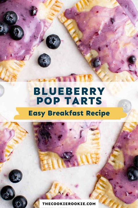 It's so easy to make your own pop tarts at home, and these blueberry ones are nothing short of delicious! This simple recipe is perfect for a novice baker, and they are so fun to make! Healthy Pop Tart Recipe, Pop Tart Pie, Blueberry Poptart, Blueberry Pop Tarts, Pop Tarts Recipe, Cheesecake Pops, Poptart Recipe, Pie Crust Recipe Easy, Pie Crust Dough