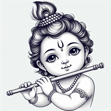 Bal Krishna Painting, Bal Krishna Drawing, Lippan Artwork, Hanuman Drawing, God Illustration, Laddoo Gopal, Mandala Making, God Painting, Dot Painting Tools