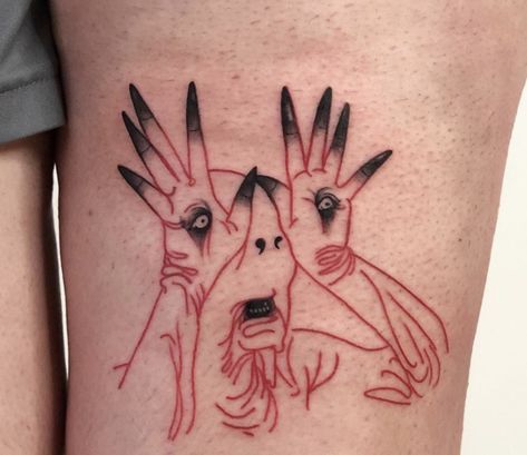 Pan's Labyrinth Tattoo, The Pale Man, Pale Man, Labyrinth Tattoo, Ink Master Tattoos, Horrible Tattoos, Pan's Labyrinth, Master Tattoo, Food Tattoos