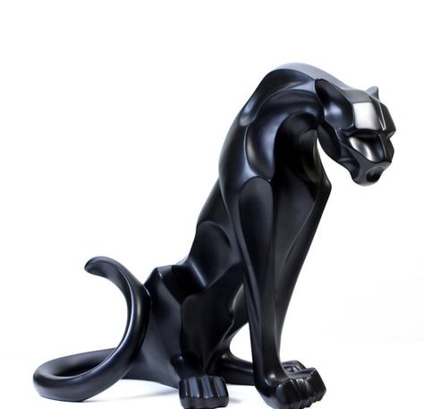 Black Panther Sculpture, Cheetah Statue, Panther Statue, Panther Sculpture, Cat Sculpture, Gallery Furniture, Art Deco Sculpture, Black Panthers, Cast Stone