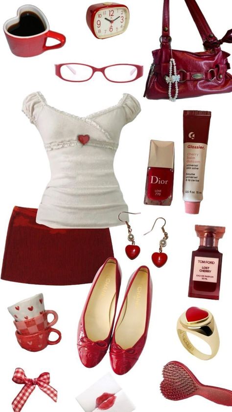 Coquette Outfit, Downtown Outfits, Instagram Wedding, 2000s Fashion Outfits, Stylish Outfit, Cute Everyday Outfits, Red Outfit, Really Cute Outfits, Girly Outfits