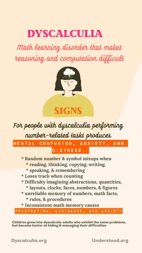 Dyscalculia Symptoms, Mental Confusion, Learning Disorder, Learning Differences, Education, Writing, Reading, Health, Quick Saves