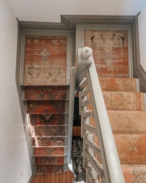 Golden Hour Lighting, Staircase Makeover, Stair Case, The Golden Hour, Diy Makeover, Stair Runner, Décor Diy, Wood Chair, Wooden Doors