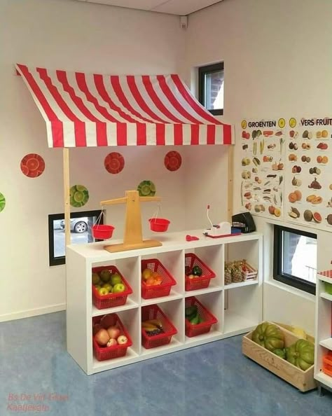 Target Playroom Ideas, Play Houses For Kids Indoor, Playroom Murals, Camera Montessori, Daycare Rooms, Indoor Playroom, Daycare Design, Preschool Rooms, Daycare Room