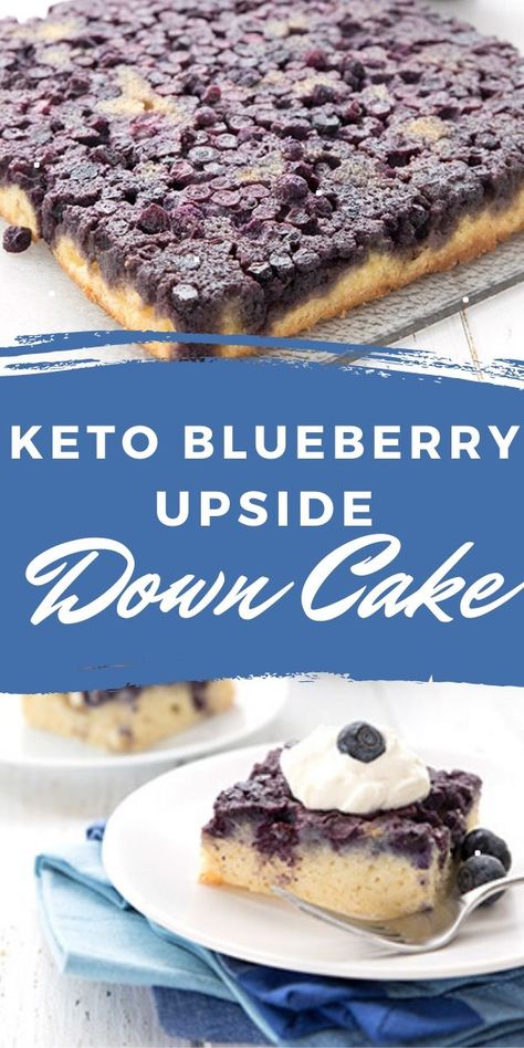 This keto blueberry upside down cake is fun, delicious, and easy to make. It's delicious for dessert, but it also makes a lovely brunch too. Keto Chicken Tenderloin Recipes, Blueberry Upside Down Cake, Cake Blueberry, Keto Blueberry, Chicken Tenderloin, Chicken Tenderloin Recipes, Low Carb Cake, Blueberry Desserts, Keto Cake