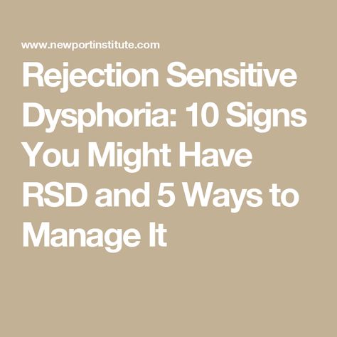 Rejection Sensitive Dysphoria: 10 Signs You Might Have RSD and 5 Ways to Manage It How To Deal With Rejection Sensitive Dysphoria, Rejection Sensitivity Disorder, Rejection Dysphoria, Rsd Quotes, Rejection Sensitivity, Rejection Sensitive Dysphoria, Healthy Coping Skills, Alcohol Use Disorder, Mental Health Therapy