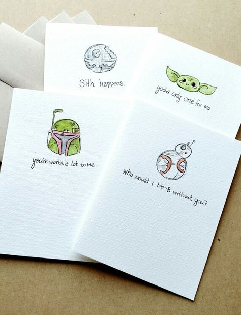 Nerdy Valentines, Star Wars Valentines, Star Wars Diy, Bf Gifts, Mini Cards, Handmade Greeting Cards, Nerd Love, Twenty Two