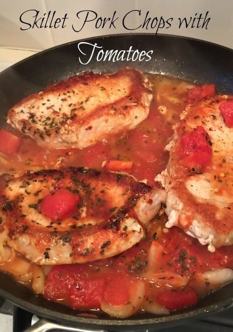 Pork Chop Tomato Recipe, Pork Chops With Tomatoes, Saucy Pork Chops, Pork Chop Dishes, Skillet Pork Chops, Boneless Pork Chop Recipes, Instant Pot Pork Chops, Tender Pork Chops, Easy Pork Chops