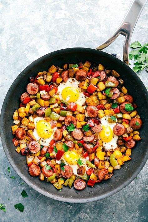 Breakfast Casserole Without Eggs, Veggie Hash, Breakfast Hash Recipes, Eggless Breakfast, Veggie Breakfast, Best Sausage, Hash Recipe, Breakfast Hash, Turkey Sausage