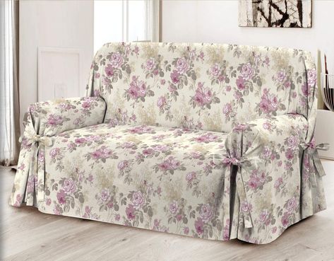 HomeLife - Copridivano Tre posti a Fiori con Laccetti in Cotone, 100% Made in Italy - Salvadivano con Lacci a 3 posti - Fodera per Copertura e Protezione da Polvere, Macchie ed Usura - Rosa: Amazon.it: Casa e cucina Diy Sofa Cover, Diy Sofa, Sofa Covers, Futon, My Dream Home, Slipcovers, Fashion Brand, Shabby Chic, Dream House