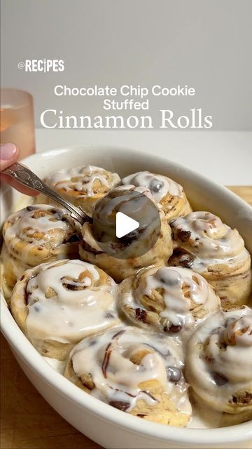 Recipes on Instagram: "Just when you thought cinnamon rolls couldn’t get any better🍪 These chocolate chip cookie stuffed cinnamon rolls are dangerously delicious!

#cinnamonrolls #chocolatechip #cookie #stuffed #dessert #fyp" Cookie Stuffed Cinnamon Rolls, Cookie Dough Cinnamon Rolls, Stuffed Cinnamon Rolls, Dee Dee, Breakfast Treats, Chocolate Chip Cookie, Cinnamon Rolls, Mouth Watering, Chocolate Chip Cookies