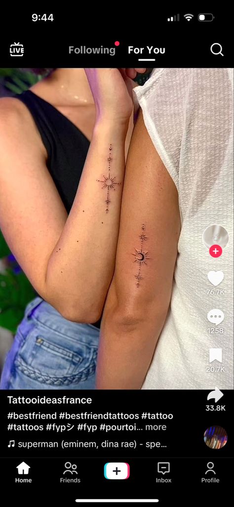 Cute Matching Tattoos For Cousins, Matching Cousin Tattoos, Daffodil Flower Tattoos, Cousin Tattoos, Cute Matching Tattoos, Matching Tats, Cute Couple Tattoos, Writing Tattoos, Petite Tattoos