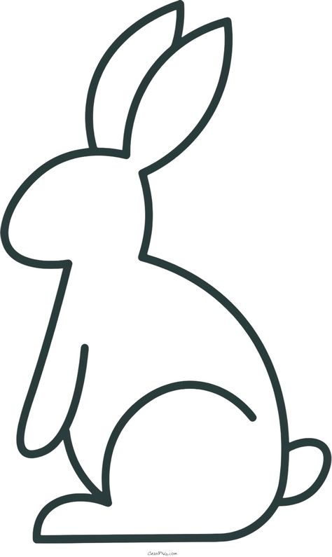 Rabbit Drawing Simple, Bunny Outline, Easter, Quick Saves