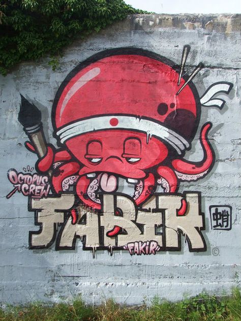 ULTRAPIVE: Octopus by Fakir Graffiti Photography, Art Sketches Doodles, Graffiti Tagging, Octopus Art, Best Street Art, Graffiti Murals, Graffiti Characters, Murals Street Art, Chicano Art