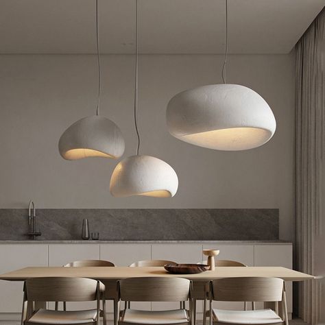 PENDANT LIGHTS Japandi Living Room, Nordic Dining, Japandi Living, Lights Hanging, Modern Ceiling Lamps, Dining Room Combo, Decorative Ceiling, Nordic Art, Elegant Dining Room