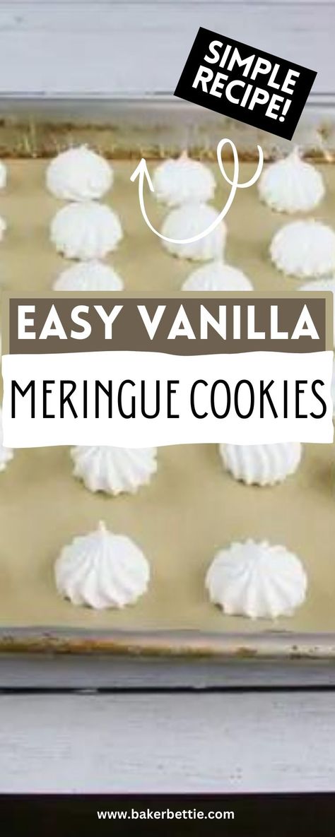 Meringue cookies are simply made by baking meringue into crispy little bites. They call for very few ingredients and can be made in a variety of flavors. I love to highlight vanilla in my meringue cookies. Try it now! Swiss Meringue Cookies Recipe, Mini Meringues Kisses, Merange Cookies Easy, Mirage Cookies, Small Batch Meringue Cookies, Meringue Cookies Without Cream Of Tartar, Mint Meringue Cookies, Merigune Recipe, Merangue Recipe Cookie