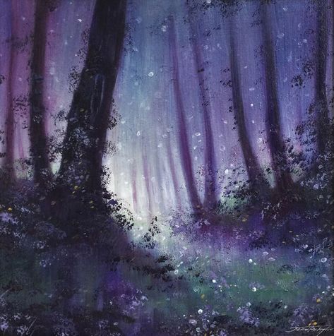 There’s Something Happening In The Woods Kunst Inspo, Jennifer Taylor, Slaap Lekker, Purple Art, Purple Aesthetic, Pretty Art, In The Woods, Pretty Wallpapers, Painting Inspiration