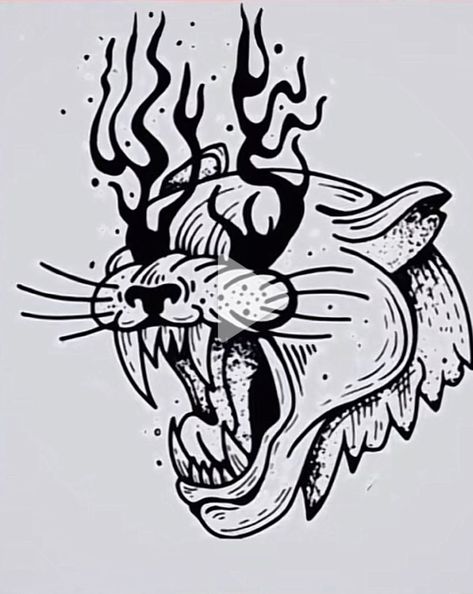 Old School Tattoo Animal, Old School Tattoo Drawing, Old School Animal Tattoo, Animal Flash Tattoo, Flash Tattoo Blackwork, Dark Flash Tattoo, Tattoo Ideas Old School, Blackwork Tattoo Design Drawings, Dark Tattoo Designs