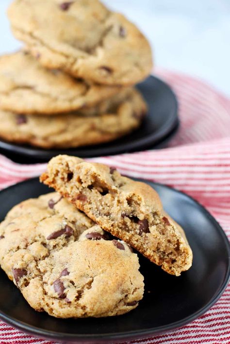 Sourdough Whole Wheat Chocolate Chip Cookie crumb Whole Wheat Sourdough Cookies, Whole Wheat Chocolate Chip Cookies, Wheat Chocolate Chip Cookies, Browned Butter Chocolate Chip Cookies, Whole Wheat Cookies, Whole Wheat Sourdough, Recipe Generator, Browned Butter, Chocolate Chip Banana Bread