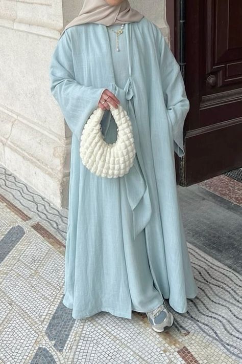 Kimono Hijab, Hijabi Fashion Summer, Islamic Modest Fashion, Modest Outfits Muslim, Modest Hijab, Stylish Outfits Casual, Abaya Outfit, Abaya Kimono, Modesty Outfits