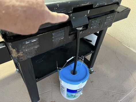 Blackstone Griddle - Recipes & Tips | I really like this grease trap from Amazon | Facebook How To Clean A Blackstone Grill, Blackstone Grease Catcher Diy, Grill Covers Diy, How To Clean A Blackstone Griddle, Cleaning Rust Off Blackstone Griddle, How To Restore Blackstone Griddle, Rusty Blackstone Griddle, Hinges Diy, Blackstone Grill