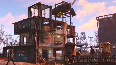 Fallout Settlement, Fallout 4 Mods, Fallout 4 Settlement Ideas, Apocalypse World, Post Apocalyptic Art, Fall Out 4, Fallout Art, Fallout New Vegas, Building Concept