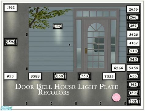 DOT's DoorBell House Light Plate Re #479217 Sims 4 Cc Doorbell, Sims 4 Doorbell, Sims 2 House, Sims Furniture, Ts2 Cc, House Light, Apartment Door, The Sims 2, Los Sims