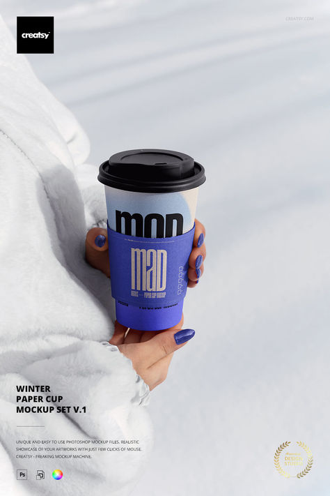 Embrace the chill with our Winter Paper Cup Mockup Set! Dive into the season's warmth with custom cups that add a dash of cozy charm to your favorite brew. Whether you're sipping on hot cocoa or crafting the perfect latte, let your cup reflect your coffee cup artistry ☕❄️ | coffee cup design, coffee cup art, custom cup ideas Winter Cups Design, Custom Cup Ideas, Pudding Packaging, Coffee Paper Cup, Merch Inspiration, Paper Cup Design, Design Coffee Cup, Paper Coffee Cups, Winter Paper