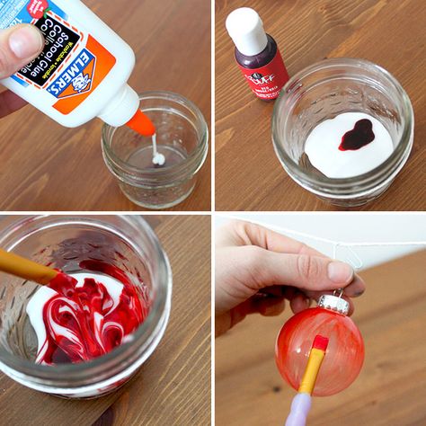 DIY Hacks: Glue + Food Coloring = Stained Glass! | Brit + Co. Diy Food Coloring, Food Coloring Paint, Diy Stained Glass Window, Diy Staining, Glue Art, Stained Glass Ornaments, Stained Glass Diy, Stained Glass Lamps, Stained Glass Crafts