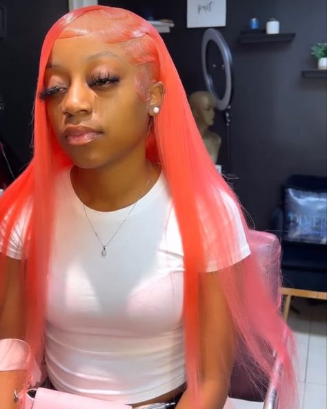 Wig Crimps, Pink Wig Hairstyles, Pink Frontal Wig, Wig Outfits, Wigs Ideas, Hair Influencer, Wigs Styles, Lace Wigs Styles