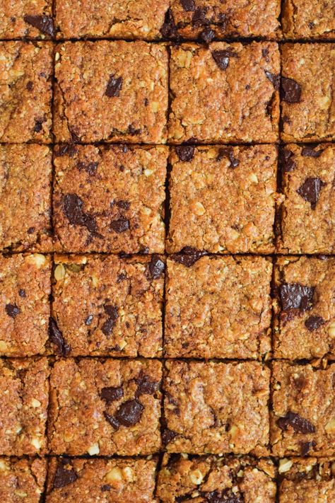 Oatmeal Cookie Bars (Vegan & Gluten Free Recipe) Healthy Oatmeal Cookie Bars, Cookie Dough Bark, Oatmeal Bars Healthy, Oatmeal Cookie Bars, Healthy Oatmeal Cookies, Gluten Free Recipe, Oatmeal Cookie, Chocolate Banana Bread, Oatmeal Bars