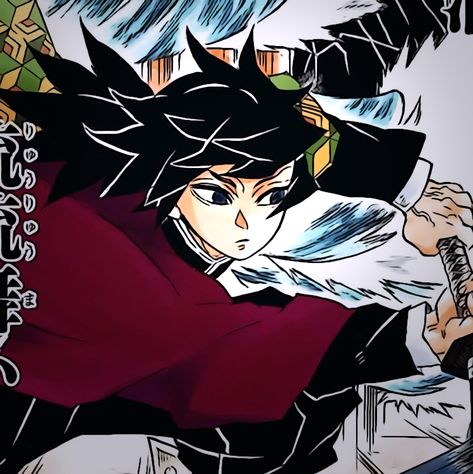 Black Giyuu Tomioka, Giyuu Tomioka Manga Colored, Giyuu Icons Manga, Giyu Manga Colored, Giyu Tomioka Icon, Giyuu Tomioka Icon, Giyuu Icon, Manga Demonslayer, Tomioka Icon