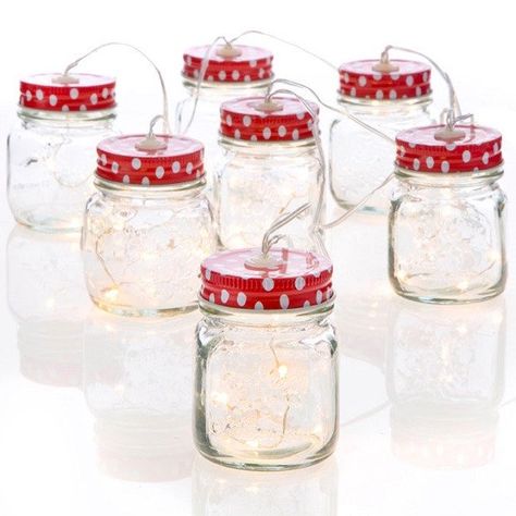 Mason Jar LED String Light Garland Outdoor Xmas Lights, Mason Jar String Lights, Christmas Lights Garland, White Patio, Christmas Mason Jars, Mason Jar Crafts Diy, Xmas Lights, Led Christmas Lights, Glass Mason Jars