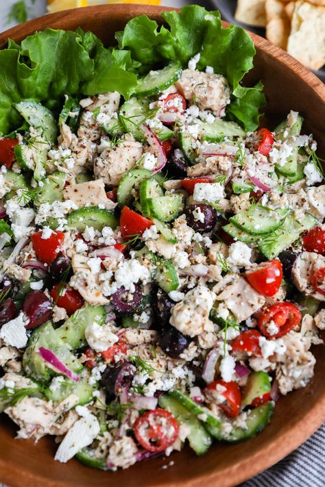 Mediterranean Tuna Salad - Kalefornia Kravings Dill Vinaigrette, Balsamic Carrots Roasted, Tuna Salad Ingredients, Mediterranean Tuna, Mediterranean Tuna Salad, Mediterranean Salad Recipe, Healthy Tuna Salad, Tuna Salad Sandwich, Healthy Tuna