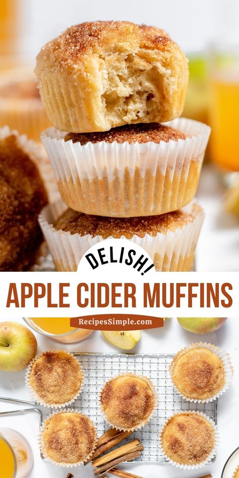 Cider Muffins, Apple Cider Muffins, Muffin Recipes Cinnamon, Easy Breakfast Treats, Caramel Apple Spice, Best Blueberry Muffins, Apple Cinnamon Rolls, Starbucks Caramel, Warm Apple Cider