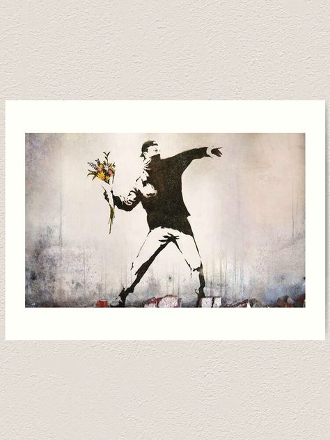 "Rage, Flower Thrower, Banksy " Art Print by rhi-9 | Redbubble Banksy Art, Banksy, Independent Artist, Art Print, Art Prints, For Sale, Flowers, Quick Saves, Art