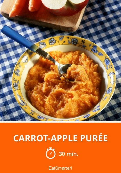 Carrot-apple Purée - few calories - simple dish - So healthy is the recipe: 96.0/10 | A recipe idea by EAT SMARTER | Baby Food, Vegetable, Root Vegetable, muesli, Low-calorie #pomefruit #healthyrecipes Kohlrabi Recipes, Baby Carrot Recipes, How To Cook Artichoke, Radish Recipes, Low Cholesterol Recipes, Turmeric Recipes, Beet Recipes, Artichoke Recipes, How To Cook Asparagus