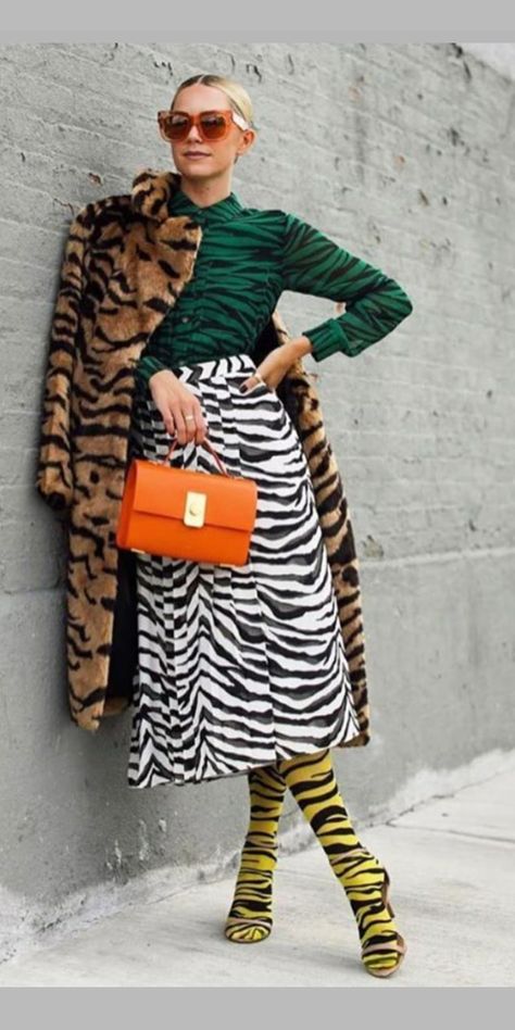 Zebra Print Skirt, Blair Eadie, Eccentric Style, Hijab Look, Atlantic Pacific, Animal Print Fashion, Fashion Sites, Fall Coat, Print Skirt