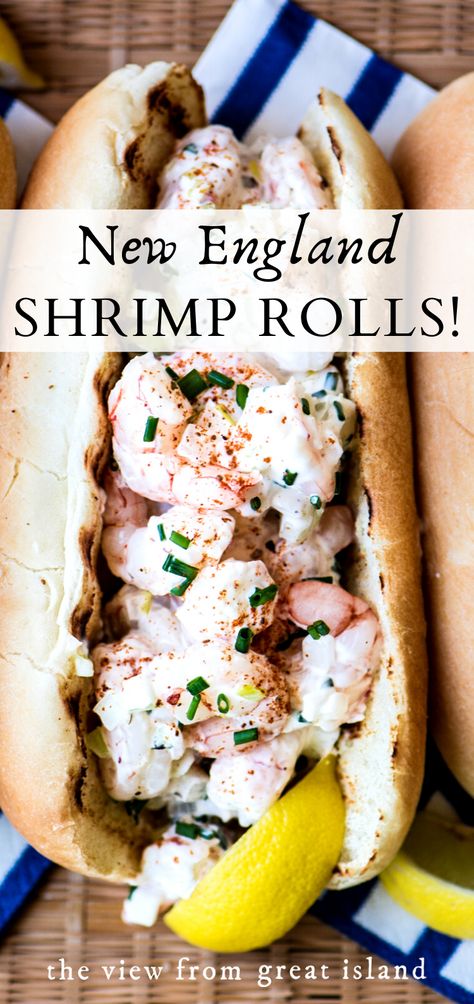 Shrimp Rolls Recipe, Resep Sandwich, Monte Cristo Sandwich, Shrimp Rolls, Soup Appetizers, Shrimp Dishes, Dinner Appetizers, New England Style, England Style