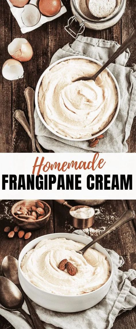 Frangipane Recipe, Pear And Almond Tart, Almond Creme, Almond Pie, Almond Pastry, Homemade Recipes Dessert, Almond Croissant, Cake Fillings, Almond Cream