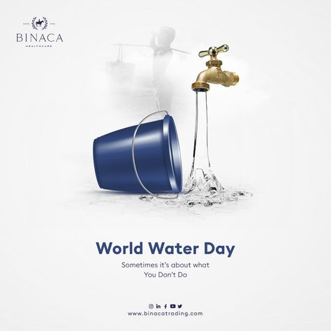 Did you know water is vital to our existence? Let’s bring the water back and unite as one voice to help save the world. 💧💧 #binacahealthcare #worldwaterday2023 #worldwaterday #waterday #SaveWaterForFuture Water Day Creative Ad, World Water Day Creative Ads, World Water Day Creative, International Water Day, International Days, Charity Water, Photoshop Tutorial Typography, Adobe Photoshop Design, Creative Advertising Design