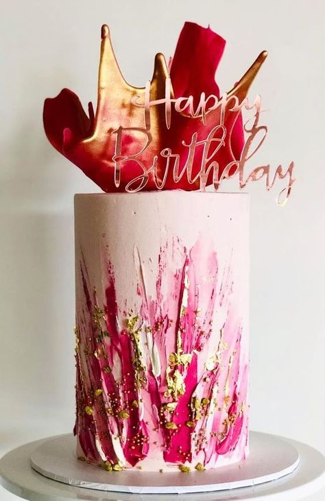 Artistic Cake, Modern Birthday Cakes, Cakes Decor, 50 Party, Cookie Making, Making Cakes, Buttercream Cake Decorating, Beautiful Cake Designs, 21st Birthday Cakes