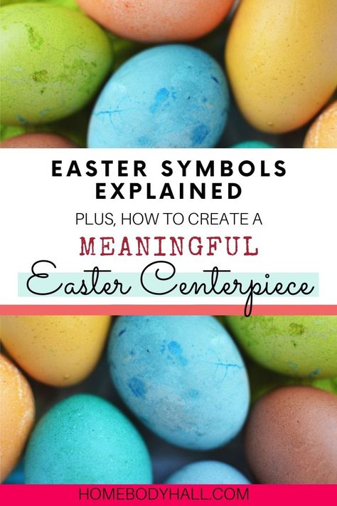 Learn what all of the Easter symbols really mean plus how to make your own meaningful Easter centerpiece! | Easter decor | Easter DIY | acrylic pouring | Christian #forthehome #forthetable Easter Meaning, Easter Symbols, Easter Centerpiece, Easy Easter Decorations, Easter Story, Plastic Easter Eggs, Christian Kids, Easter Traditions, Christian Symbols