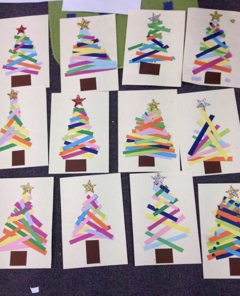 Papercraft Christmas Cards, Christmas Paper Craft, Christmas Cards Kids, Christmas Crafts For Adults, Creative Christmas Trees, Christmas Tree Art, Christmas Paper Crafts, Homemade Christmas Cards, Paper Christmas Tree