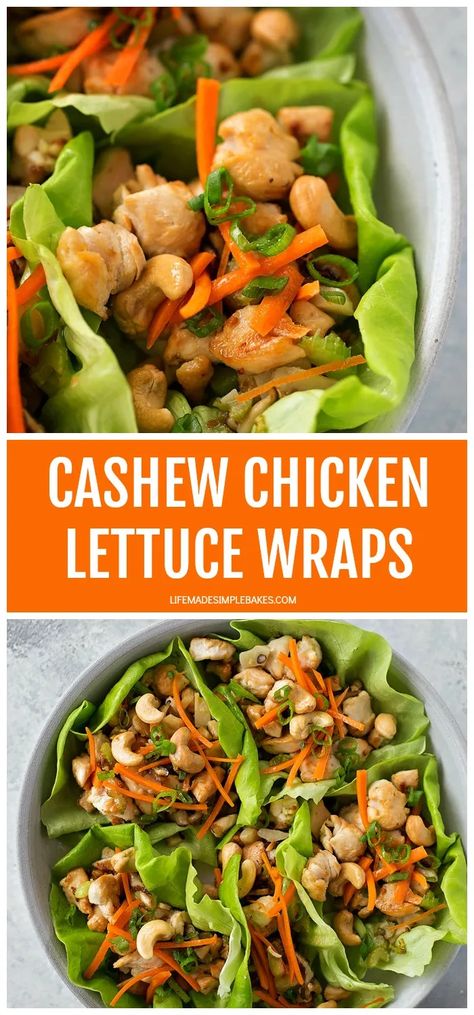 Cashew Chicken Lettuce Wraps, Salat Wraps, Life Made Simple, Takeout Food, Lettuce Wrap Recipes, Cashew Chicken, Chicken Lettuce Wraps, Ground Chicken, Lettuce Wraps