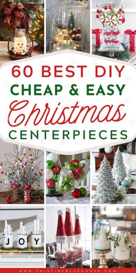 50+ Best Festive DIY Christmas Centerpieces Christmas Party Centerpieces, Diy Christmas Centerpieces, Christmas Table Decorations Centerpiece, Treats Christmas, Dollar Tree Christmas Decor, Christmas Centers, Christmas Table Centerpieces, Christmas Centerpieces Diy, Dollar Store Christmas